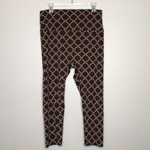 K-DEER Black Gold Geometric Capri 3XL 23" Inseam